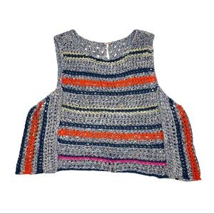 Free People Crochet Knit Sleeveless Tank Top Women's Size L